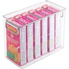 image:imagemDesign Plastic Tall Food Storage Organization Container Bin with Handles for Kitchen Pantry Cabinet FridgeFreezer Countertop  Organizer for SnacksAppliances Ligne Collection 4 Pack Clear10 x 5 x 8 Pack of 4