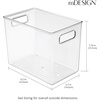 image:imagemDesign Plastic Tall Food Storage Organization Container Bin with Handles for Kitchen Pantry Cabinet FridgeFreezer Countertop  Organizer for SnacksAppliances Ligne Collection 4 Pack Clear10 x 65 x 8 Pack of 4