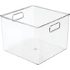 image:imagemDesign Slim Plastic Storage Container Bin with Handles  Bathroom Cabinet Organizer for Toiletries Makeup Shampoo Conditioner Face Scrubbers Loofahs Bath Salts  5 Wide 2 Pack  Clear10 x 10 x 8 Pack of 1