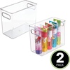 image:imagemDesign Slim Plastic Storage Container Bin with Handles  Bathroom Cabinet Organizer for Toiletries Makeup Shampoo Conditioner Face Scrubbers Loofahs Bath Salts  5 Wide 2 Pack  Clear10 x 5 x 8 Pack of 2
