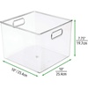 image:imagemDesign Slim Plastic Storage Container Bin with Handles  Bathroom Cabinet Organizer for Toiletries Makeup Shampoo Conditioner Face Scrubbers Loofahs Bath Salts  5 Wide 2 Pack  Clear10 x 10 x 8 Pack of 1
