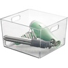 image:imagemDesign Slim Plastic Storage Container Bin with Handles  Bathroom Cabinet Organizer for Toiletries Makeup Shampoo Conditioner Face Scrubbers Loofahs Bath Salts  5 Wide 2 Pack  Clear12 x 10 x 8 Pack of 4