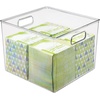image:imagemDesign Slim Plastic Storage Container Bin with Handles  Bathroom Cabinet Organizer for Toiletries Makeup Shampoo Conditioner Face Scrubbers Loofahs Bath Salts  5 Wide 2 Pack  Clear10 x 10 x 8 Pack of 1