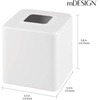 image:imagemDesign Steel Square Tissue Box Cover Modern Facial Tissue Holder for Bathroom Vanity Countertops Bedroom Dressers Night Stands Desks Office and Tables  Unity Collection  SatinWhite