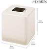 image:imagemDesign Steel Square Tissue Box Cover Modern Facial Tissue Holder for Bathroom Vanity Countertops Bedroom Dressers Night Stands Desks Office and Tables  Unity Collection  SatinCream