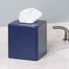 image:imagemDesign Steel Square Tissue Box Cover Modern Facial Tissue Holder for Bathroom Vanity Countertops Bedroom Dressers Night Stands Desks Office and Tables  Unity Collection  SatinMatte Navy