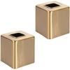 image:imagemDesign Steel Square Tissue Box Cover Modern Facial Tissue Holder for Bathroom Vanity Countertops Bedroom Dressers Night Stands Desks Office and Tables  Unity Collection  SatinSoft Brass