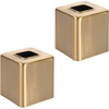 image:imagemDesign Steel Square Tissue Box Cover Modern Facial Tissue Holder for Bathroom Vanity Countertops Bedroom Dressers Night Stands Desks Office and Tables  Unity Collection  SatinSoft Brass