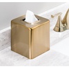 image:imagemDesign Steel Square Tissue Box Cover Modern Facial Tissue Holder for Bathroom Vanity Countertops Bedroom Dressers Night Stands Desks Office and Tables  Unity Collection  SatinSoft Brass