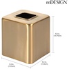 image:imagemDesign Steel Square Tissue Box Cover Modern Facial Tissue Holder for Bathroom Vanity Countertops Bedroom Dressers Night Stands Desks Office and Tables  Unity Collection  SatinSoft Brass