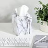 image:imagemDesign Steel Square Tissue Box Cover Modern Facial Tissue Holder for Bathroom Vanity Countertops Bedroom Dressers Night Stands Desks Office and Tables  Unity Collection  SatinMarble
