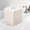 image:imagemDesign Steel Square Tissue Box Cover Modern Facial Tissue Holder for Bathroom Vanity Countertops Bedroom Dressers Night Stands Desks Office and Tables  Unity Collection  SatinCream