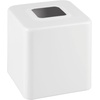 image:imagemDesign Steel Square Tissue Box Cover Modern Facial Tissue Holder for Bathroom Vanity Countertops Bedroom Dressers Night Stands Desks Office and Tables  Unity Collection  SatinWhite