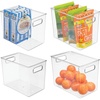 image:imagemDesign Plastic Tall Food Storage Organization Container Bin with Handles for Kitchen Pantry Cabinet FridgeFreezer Countertop  Organizer for SnacksAppliances Ligne Collection 4 Pack Clear10 x 65 x 8 Pack of 4