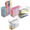 image:imagemDesign Plastic Tall Food Storage Organization Container Bin with Handles for Kitchen Pantry Cabinet FridgeFreezer Countertop  Organizer for SnacksAppliances Ligne Collection 4 Pack Clear10 x 5 x 8 Pack of 4