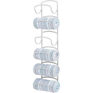 image:imagemDesign Metal Towel Shelves  Towel Rack for The Bathroom with 6 Compartments  Practical Bathroom Accessories for Both Large and Small Towels  BronzeLight Gray