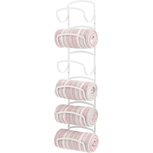 image:imagemDesign Metal Towel Shelves  Towel Rack for The Bathroom with 6 Compartments  Practical Bathroom Accessories for Both Large and Small Towels  BronzeWhite