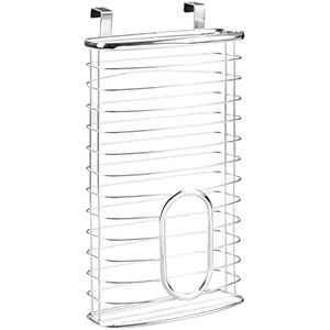 image:imagemDesign Steel Hanging Cabinet Storage Organizer Holder for Kitchen Pantry  Holds Plastic Sandwich Garbage Grocery and Trash Bags Wrap Foil Pack  Spira Collection  BlackChrome