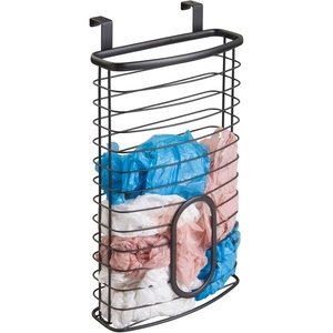 image:imagemDesign Steel Hanging Cabinet Storage Organizer Holder for Kitchen Pantry  Holds Plastic Sandwich Garbage Grocery and Trash Bags Wrap Foil Pack  Spira Collection  BlackBlack
