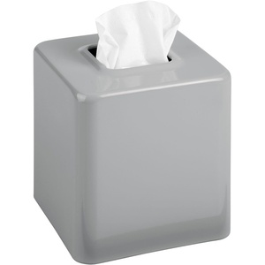 image:imagemDesign Steel Square Tissue Box Cover Modern Facial Tissue Holder for Bathroom Vanity Countertops Bedroom Dressers Night Stands Desks Office and Tables  Unity Collection  SatinGray