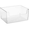 image:imagemDesign Large Modern Plastic Open Front Dip Storage Organizer Bin Basket for Kitchen Organization  Shelf Cupboard Cabinet and Pantry Organizing Decor  Ligne Collection  Clear16 x 12 x 8 Pack of 1