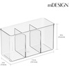 image:imagemDesign Plastic Cutlery Storage Organizer Bin for Kitchen Cabinet PantryHome  Holds Forks Knives Spoons  3 Section  Indoor or Outdoor Use  Clear