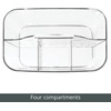 image:imagemDesign Plastic Cutlery Storage Organizer Caddy Bin Tote with Handle  Kitchen Cabinet Divided Pantry Basket for Forks Knives Spoons Napkins IndoorOutdoor Use Lumiere Collection ClearClear