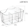 image:imagemDesign Plastic Cutlery Storage Organizer Caddy Bin Tote with Handle  Kitchen Cabinet Divided Pantry Basket for Forks Knives Spoons Napkins IndoorOutdoor Use Lumiere Collection ClearClear