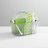image:imagemDesign Plastic Cutlery Storage Organizer Caddy Bin Tote with Handle  Kitchen Cabinet Divided Pantry Basket for Forks Knives Spoons Napkins IndoorOutdoor Use Lumiere Collection ClearClear