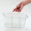 image:imagemDesign Plastic Cutlery Storage Organizer Caddy Bin Tote with Handle  Kitchen Cabinet Divided Pantry Basket for Forks Knives Spoons Napkins IndoorOutdoor Use Lumiere Collection ClearClear
