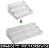 image:imagemDesign Plastic Expandable 3Tier Shelf Rack Organizer  Storage for Bathroom Vanity Cabinet Cupboard Drawer  Holds Medicine Vitamins Supplements Cosmetics  Ligne Collection  WhiteLight Gray