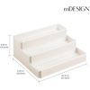 image:imagemDesign Plastic Expandable 3Tier Shelf Rack Organizer  Storage for Bathroom Vanity Cabinet Cupboard Drawer  Holds Medicine Vitamins Supplements Cosmetics  Ligne Collection  WhiteCream