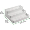 image:imagemDesign Plastic Expandable 3Tier Shelf Rack Organizer  Storage for Bathroom Vanity Cabinet Cupboard Drawer  Holds Medicine Vitamins Supplements Cosmetics  Ligne Collection  WhiteLight Gray