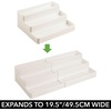 image:imagemDesign Plastic Expandable 3Tier Shelf Rack Organizer  Storage for Bathroom Vanity Cabinet Cupboard Drawer  Holds Medicine Vitamins Supplements Cosmetics  Ligne Collection  WhiteCream