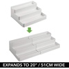 image:imagemDesign Plastic Expandable 3Tier Shelf Rack Organizer  Storage for Bathroom Vanity Cabinet Cupboard Drawer  Holds Medicine Vitamins Supplements Cosmetics  Ligne Collection  WhiteLight Gray