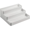 image:imagemDesign Plastic Expandable 3Tier Shelf Rack Organizer  Storage for Bathroom Vanity Cabinet Cupboard Drawer  Holds Medicine Vitamins Supplements Cosmetics  Ligne Collection  WhiteLight Gray