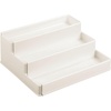 image:imagemDesign Plastic Expandable 3Tier Shelf Rack Organizer  Storage for Bathroom Vanity Cabinet Cupboard Drawer  Holds Medicine Vitamins Supplements Cosmetics  Ligne Collection  WhiteCream