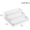 image:imagemDesign Plastic Expandable 3Tier Shelf Rack Organizer  Storage for Bathroom Vanity Cabinet Cupboard Drawer  Holds Medicine Vitamins Supplements Cosmetics  Ligne Collection  WhiteWhite