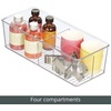 image:imagemDesign Plastic Kitchen Cabinet Storage Organizer Bin Box  4 Divided Sections for Pantry Shelves Countertops Island or Cupboard  Holds Snacks Tea Bags Spices Sauces Ligne Collection Clear1