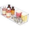 image:imagemDesign Plastic Kitchen Cabinet Storage Organizer Bin Box  4 Divided Sections for Pantry Shelves Countertops Island or Cupboard  Holds Snacks Tea Bags Spices Sauces Ligne Collection Clear1