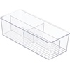 image:imagemDesign Plastic Kitchen Cabinet Storage Organizer Bin Box  4 Divided Sections for Pantry Shelves Countertops Island or Cupboard  Holds Snacks Tea Bags Spices Sauces Ligne Collection Clear1