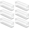 image:imagemDesign Plastic Kitchen Organizer  Storage Holder Bin with Handles for Pantry Cupboard Cabinet FridgeFreezer Shelves and Counter  Holds Canned Food Snacks Drinks and Sauces  6 Pack  Clear