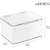 image:imagemDesign Plastic Kitchen Pantry and Fridge Storage Organizer Box Containers with Hinged Lid for Shelves or Cabinets Holds Food Snacks Canned Drinks Seasoning Condiments or Utensils 2 Pack Clear55 x 66 x 37
