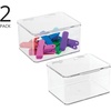 image:imagemDesign Plastic Kitchen Pantry and Fridge Storage Organizer Box Containers with Hinged Lid for Shelves or Cabinets Holds Food Snacks Canned Drinks Seasoning Condiments or Utensils 2 Pack Clear55 x 66 x 37