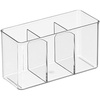 image:imagemDesign Plastic Cutlery Storage Organizer Bin for Kitchen Cabinet PantryHome  Holds Forks Knives Spoons  3 Section  Indoor or Outdoor Use  Clear