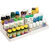 image:imagemDesign Plastic Expandable 3Tier Shelf Rack Organizer  Storage for Bathroom Vanity Cabinet Cupboard Drawer  Holds Medicine Vitamins Supplements Cosmetics  Ligne Collection  WhiteCream