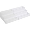 image:imagemDesign Plastic Expandable 3Tier Shelf Rack Organizer  Storage for Bathroom Vanity Cabinet Cupboard Drawer  Holds Medicine Vitamins Supplements Cosmetics  Ligne Collection  WhiteWhite