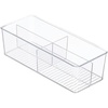 image:imagemDesign Plastic Kitchen Cabinet Storage Organizer Bin Box  4 Divided Sections for Pantry Shelves Countertops Island or Cupboard  Holds Snacks Tea Bags Spices Sauces Ligne Collection Clear1