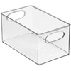 image:imagemDesign Plastic Kitchen Organizer  Storage Holder Bin with Handles for Pantry Cupboard Cabinet FridgeFreezer Shelves Counter  Holds Canned Food Snacks  Ligne Collection  4 Pack  Clear10 x 6 x 5