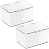 image:imagemDesign Plastic Kitchen Pantry and Fridge Storage Organizer Box Containers with Hinged Lid for Shelves or Cabinets Holds Food Snacks Canned Drinks Seasoning Condiments or Utensils 2 Pack Clear55 x 66 x 37
